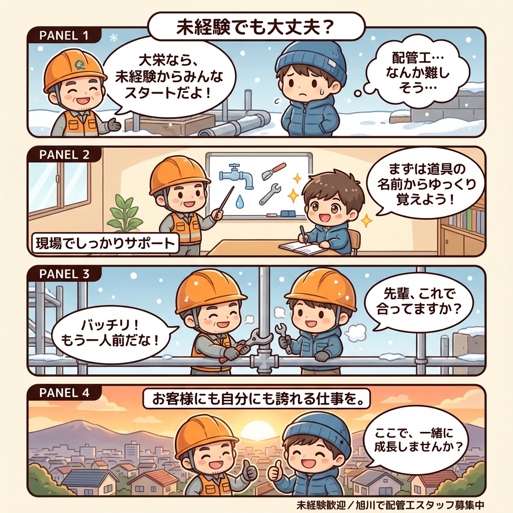 配管工のリアル 4コマ漫画 1